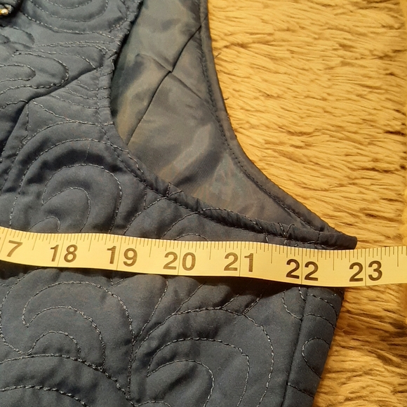 Christopher & Banks Royal Blue Patterned Zip Vest Size Large - Picture 8 of 9